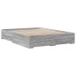 vidaXL Cama con cajones madera ingeniería gris Sonoma 160x200 cm vidaXL Cama con cajones madera ingeniería gris Sonoma 160x200 cm