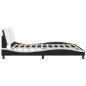 vidaXL Estructura de cama con cabecero cuero sintético negro y blanco vidaXL Estructura de cama con cabecero cuero sintético negro y blanco