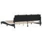 vidaXL Estructura de cama con cabecero cuero sintético negro y blanco vidaXL Estructura de cama con cabecero cuero sintético negro y blanco