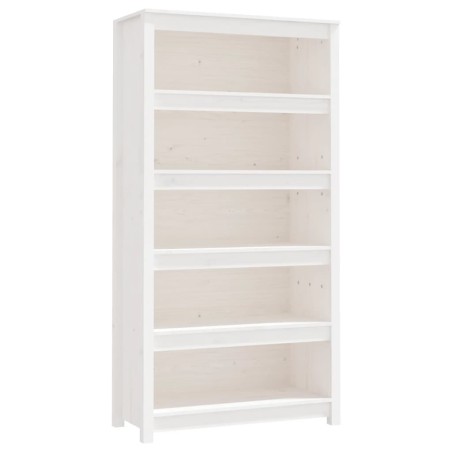 vidaXL Estantería madera maciza de pino blanca 80x35x154 cm