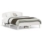 vidaXL Estructura de cama con cabecero madera pino blanco 140x190 cm vidaXL Estructura de cama con cabecero madera pino blanco 140x190 cm