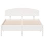 vidaXL Estructura de cama con cabecero madera pino blanco 140x190 cm vidaXL Estructura de cama con cabecero madera pino blanco 140x190 cm