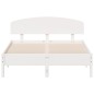 vidaXL Estructura de cama con cabecero madera pino blanco 135x190 cm