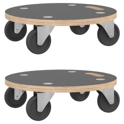 vidaXL Soportes con ruedas 2 uds redondos Ø38x11,5 cm