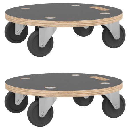 vidaXL Soportes con ruedas 2 uds redondos Ø38x11,5 cm
