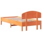 vidaXL Estructura cama con cabecero madera pino marrón cera 90x200 cm vidaXL Estructura cama con cabecero madera pino marrón cera 90x200 cm