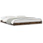 vidaXL Estructura cama madera ingeniería metal roble ahumado 180x200cm