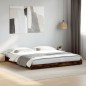 vidaXL Estructura cama madera ingeniería metal roble ahumado 160x200cm vidaXL Estructura cama madera ingeniería metal roble ahumado 160x200cm