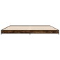 vidaXL Estructura cama madera ingeniería metal roble ahumado 160x200cm vidaXL Estructura cama madera ingeniería metal roble ahumado 160x200cm