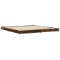 vidaXL Estructura cama madera ingeniería metal roble ahumado 160x200cm vidaXL Estructura cama madera ingeniería metal roble ahumado 160x200cm