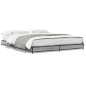 vidaXL Estructura cama madera ingeniería metal gris Sonoma 150x200 cm