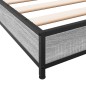 vidaXL Estructura cama madera ingeniería metal gris Sonoma 150x200 cm