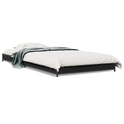 vidaXL Estructura de cama madera de ingeniería y metal negra 75x190 cm