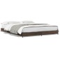vidaXL Estructura cama madera ingeniería metal marrón roble 135x190 cm vidaXL Estructura cama madera ingeniería metal marrón roble 135x190 cm