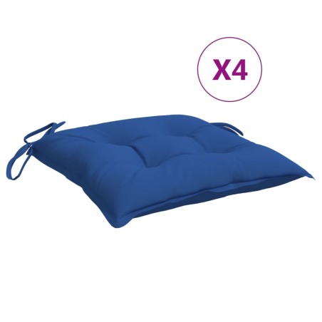 vidaXL Cojines de silla de jardín 4 uds tela Oxford azul 40x40x7 cm