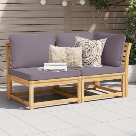 vidaXL Set de muebles de jardín 2 piezas con cojines madera acacia