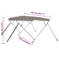 vidaXL Toldo bimini de 4 arcos gris 243x250x131 cm vidaXL Toldo bimini de 4 arcos gris 243x250x131 cm