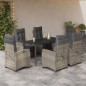 vidaXL Set comedor jardín 7 pzas y cojines ratán sintético gris claro vidaXL Set comedor jardín 7 pzas y cojines ratán sintético gris claro
