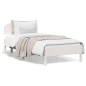 vidaXL Estructura de cama con cabecero madera de pino blanco 100x200cm vidaXL Estructura de cama con cabecero madera de pino blanco 100x200cm