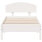 vidaXL Estructura de cama con cabecero madera de pino blanco 100x200cm vidaXL Estructura de cama con cabecero madera de pino blanco 100x200cm