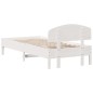 vidaXL Estructura de cama con cabecero madera de pino blanco 100x200cm vidaXL Estructura de cama con cabecero madera de pino blanco 100x200cm