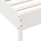 vidaXL Estructura de cama con cabecero madera de pino blanco 100x200cm vidaXL Estructura de cama con cabecero madera de pino blanco 100x200cm