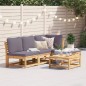 vidaXL Juego de muebles jardín 5 pzas con cojines madera maciza acacia vidaXL Juego de muebles jardín 5 pzas con cojines madera maciza acacia