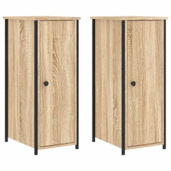 vidaXL Mesitas noche 2 uds madera ingeniería roble Sonoma 32x42x80 cm