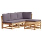 vidaXL Juego de muebles jardín 5 pzas con cojines madera maciza acacia vidaXL Juego de muebles jardín 5 pzas con cojines madera maciza acacia