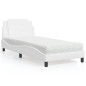 vidaXL Cama con colchón cuero sintético blanco 90x190 cm