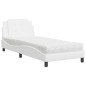 vidaXL Cama con colchón cuero sintético blanco 90x190 cm