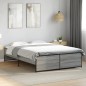 vidaXL Estructura cama madera ingeniería metal gris Sonoma 120x200 cm vidaXL Estructura cama madera ingeniería metal gris Sonoma 120x200 cm