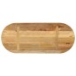 vidaXL Tablero de mesa ovalado madera maciza mango rugosa 80x40x2,5 cm