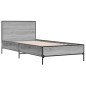 vidaXL Estructura cama madera ingeniería metal gris Sonoma 90x190 cm