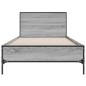 vidaXL Estructura cama madera ingeniería metal gris Sonoma 90x190 cm