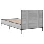 vidaXL Estructura cama madera ingeniería metal gris Sonoma 90x190 cm