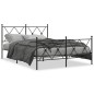 vidaXL Estructura de cama cabecero y estribo metal negro 140x200 cm