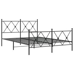 vidaXL Estructura de cama cabecero y estribo metal negro 140x200 cm