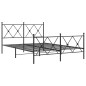 vidaXL Estructura de cama cabecero y estribo metal negro 140x200 cm