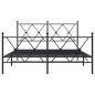 vidaXL Estructura de cama cabecero y estribo metal negro 140x200 cm