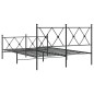 vidaXL Estructura de cama cabecero y estribo metal negro 140x200 cm