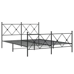 vidaXL Estructura de cama cabecero y estribo metal negro 160x200 cm