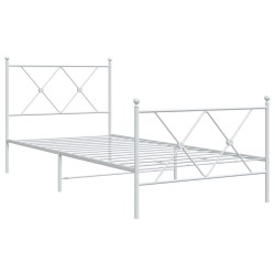 vidaXL Estructura cama metal con cabecero y pie cama blanca 90x190 cm