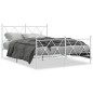 vidaXL Estructura cama con cabecero y estribo metal blanco 137x190 cm vidaXL Estructura cama con cabecero y estribo metal blanco 137x190 cm