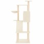vidaXL Rascador para gatos con postes de sisal color crema 143 cm