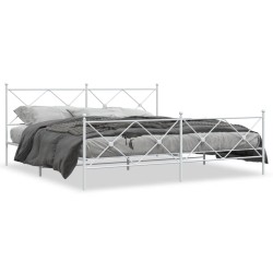 vidaXL Estructura cama metal con cabecero y pie cama blanco 193x203 cm