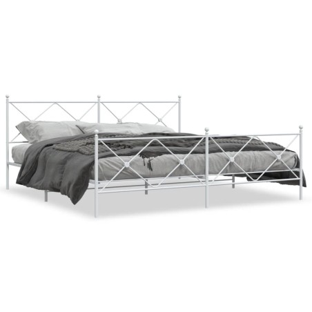 vidaXL Estructura cama metal con cabecero y pie cama blanco 193x203 cm