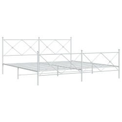 vidaXL Estructura cama metal con cabecero y pie cama blanco 193x203 cm