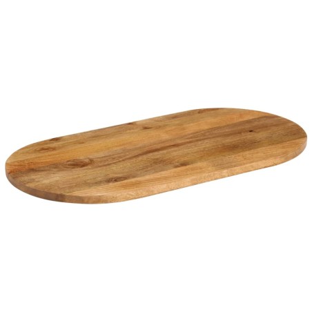 vidaXL Tablero de mesa ovalado madera maciza de mango 80x40x2,5 cm