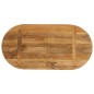 vidaXL Tablero de mesa ovalado madera maciza de mango 80x40x2,5 cm
